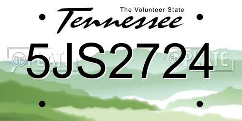 5JS2724 Tennessee License Plate