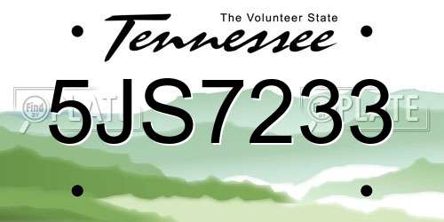 5JS7233 Tennessee License Plate