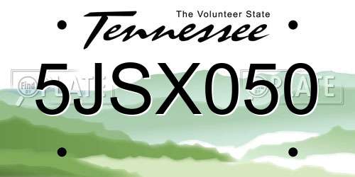 5JSX050 Tennessee License Plate