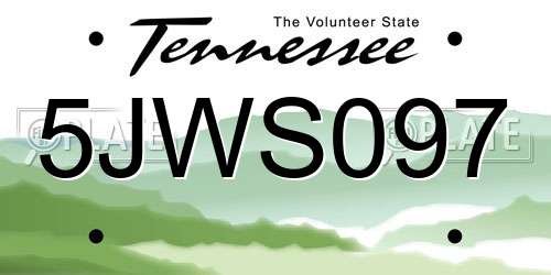 5JWS097 Tennessee License Plate