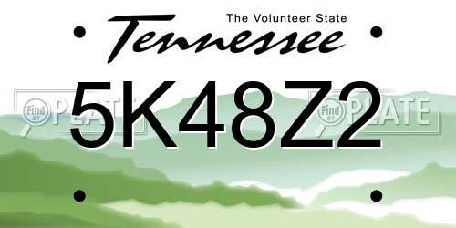 5K48Z2 Tennessee License Plate