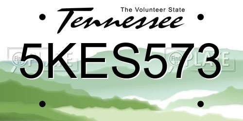 5KES573 Tennessee License Plate