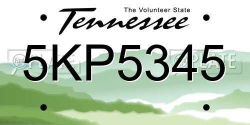 5KP5345 Tennessee License Plate