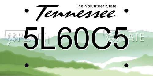 5L60C5 Tennessee License Plate