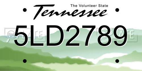 5LD2789 Tennessee License Plate