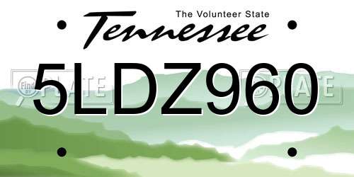 5LDZ960 Tennessee License Plate
