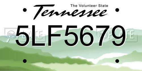 5LF5679 Tennessee License Plate