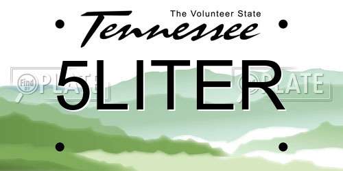 5LITER Tennessee License Plate