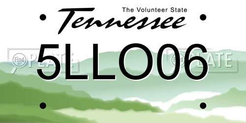 5LLO06 Tennessee License Plate