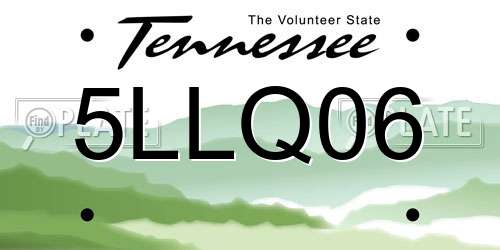 5LLQ06 Tennessee License Plate