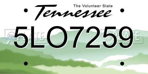 5LO7259 Tennessee License Plate