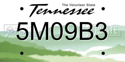 5M09B3 Tennessee License Plate