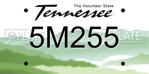 5M255 Tennessee License Plate
