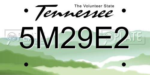 5M29E2 Tennessee License Plate