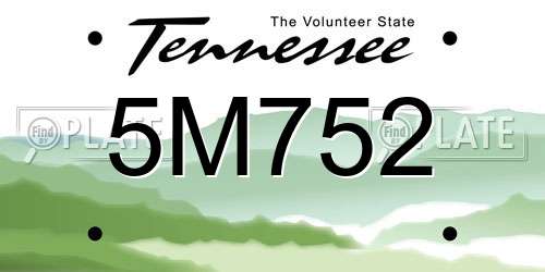 5M752 Tennessee License Plate
