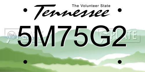 5M75G2 Tennessee License Plate