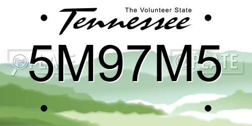5M97M5 Tennessee License Plate