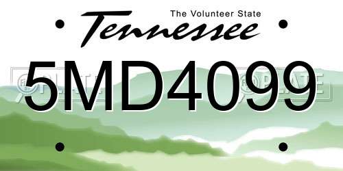 5MD4099 Tennessee License Plate