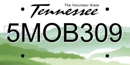 5MOB309 Tennessee License Plate