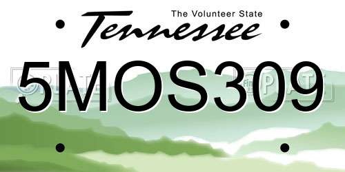 5MOS309 Tennessee License Plate