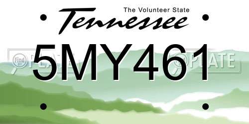 5MY461 Tennessee License Plate