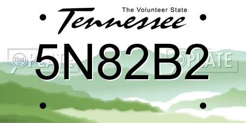 5N82B2 Tennessee License Plate