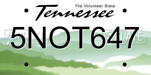 5NOT647 Tennessee License Plate