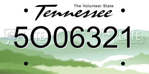 5O06321 Tennessee License Plate