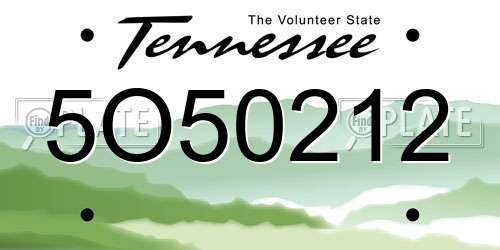 5O50212 Tennessee License Plate