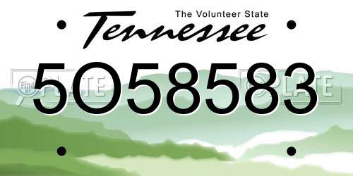 5O58583 Tennessee License Plate