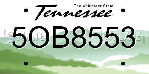 5OB8553 Tennessee License Plate