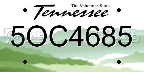 5OC4685 Tennessee License Plate