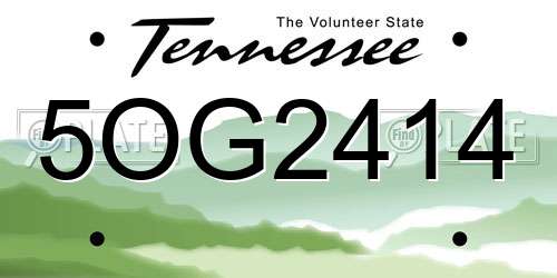 5OG2414 Tennessee License Plate
