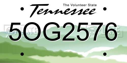 5OG2576 Tennessee License Plate