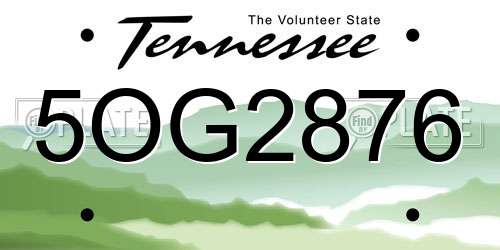 5OG2876 Tennessee License Plate