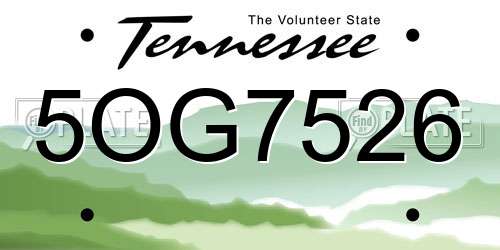 5OG7526 Tennessee License Plate