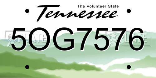 5OG7576 Tennessee License Plate