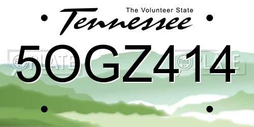 5OGZ414 Tennessee License Plate