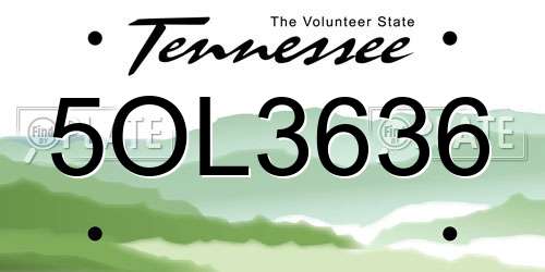5OL3636 Tennessee License Plate