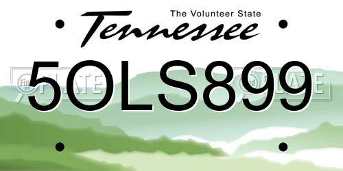 5OLS899 Tennessee License Plate