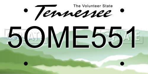 5OME551 Tennessee License Plate