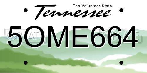 5OME664 Tennessee License Plate