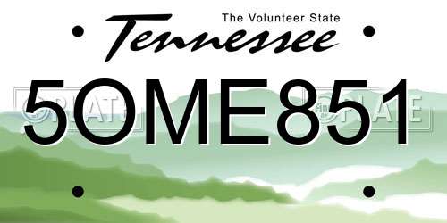 5OME851 Tennessee License Plate