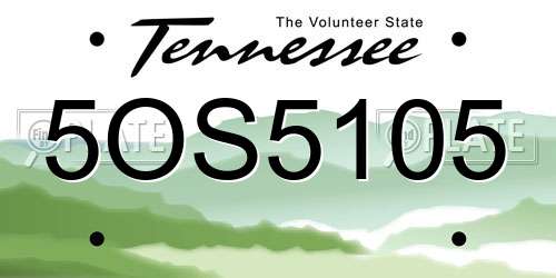 5OS5105 Tennessee License Plate