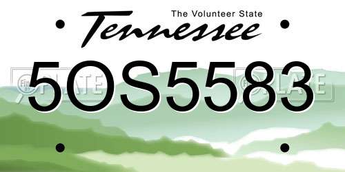 5OS5583 Tennessee License Plate