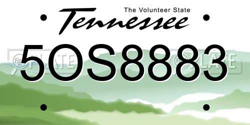 5OS8883 Tennessee License Plate