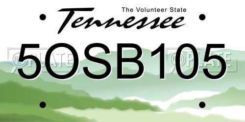 5OSB105 Tennessee License Plate
