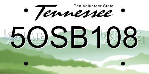 5OSB108 Tennessee License Plate