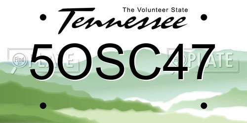 5OSC47 Tennessee License Plate