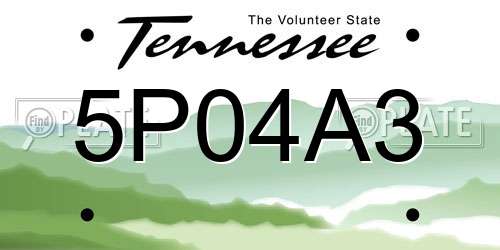 5P04A3 Tennessee License Plate